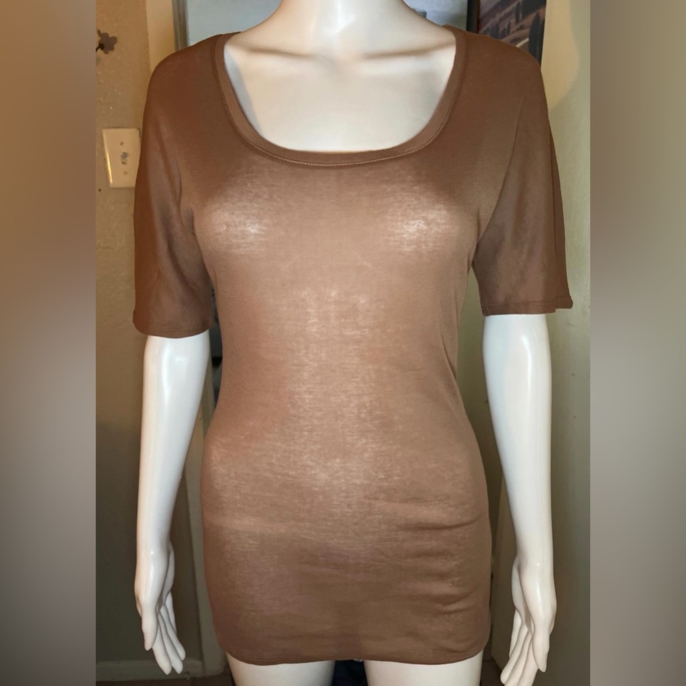 Zara Women's Short Sleeve Tan Tee